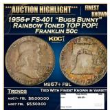 1956-p FS-401 "Bugs Bunny" Franklin Half Dollar Ra