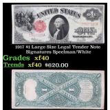 1891 $1 Treasury Note Edwin M Stanton Grades Selec