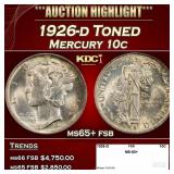 1926-d Mercury Dime Toned 10c ms65+ fsb SEGS