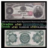 1891 $2 Treasury Note Grades Select AU Signatures