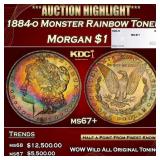 1884-o Morgan Dollar Monster Rainbow Toned $1 ms67