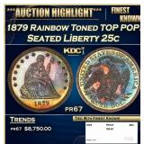 1879 Proof Seated Liberty Quarter Rainbow Toned TO