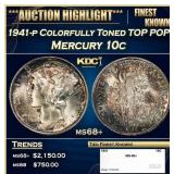1941-p Mercury Dime Colorfully Toned TOP POP! 10c