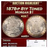 1878-p 8tf Morgan Dollar Toned $1 ms65+ SEGS