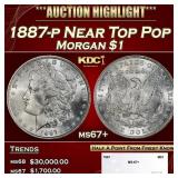 1887-p Morgan Dollar Near Top Pop $1 ms67+ SEGS