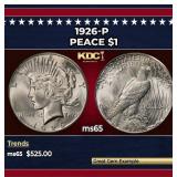 1926-p Peace Dollar $1 Grades ms65