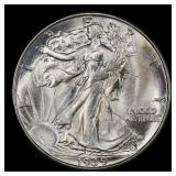 1939-d Walking Liberty Half Dollar 50c Grades ms66