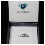 Sterling Silver Round3 Stone Engagement Ring size