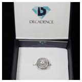Sterling Silver 6mm Cushion Bezel Set Halo Engagem