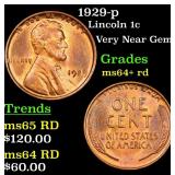 1929-p Lincoln 1c Grades Choice+ Unc RD