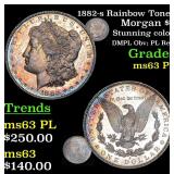 1882-s Rainbow Toned Morgan $1 Grades Select Unc P