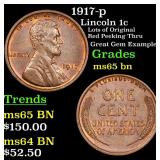 1917-p Lincoln 1c Grades GEM Unc BN