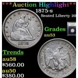 *Highlight* 1875-s Seated Liberty 20c Graded Selec