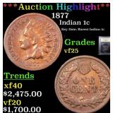 *Highlight* 1877 Indian 1c Graded vf+