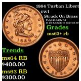 1864 Turban Liberty cwt Grades Select+ Unc RB