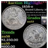 *Highlight* 1858-o Seated Liberty 25c Graded Selec