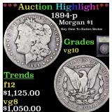 *Highlight* 1894-p Morgan $1 Graded vg+