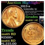 *Highlight* 1913-s Lincoln 1c Graded Choice+ Unc R