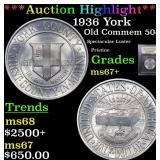 *Highlight* 1936 York Old Commem 50c Graded Gem++