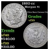 1892-cc Morgan $1 Grades vf++