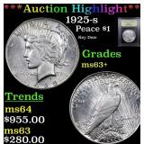 *Highlight* 1925-s Peace $1 Graded Select+ Unc