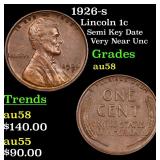 1926-s Lincoln 1c Grades Choice AU/BU Slider