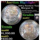 *Highlight* 1896-p Rainbow Toned Morgan $1 Graded