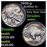 1926-p Buffalo 5c Grades Choice+ Unc