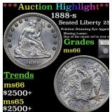 *Highlight* 1888-s Seated Liberty 25c Graded GEM+