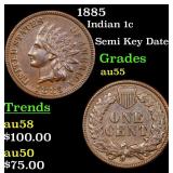 1885 Indian 1c Grades Choice AU