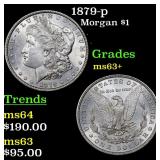 1879-p Morgan $1 Grades Select+ Unc
