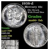 1938-d Mercury 10c Grades GEM++ FSB