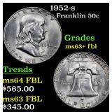 1952-s Franklin 50c Grades Select Unc+ FBL