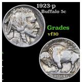 1923-p Buffalo 5c Grades vf++