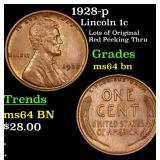 1928-p Lincoln 1c Grades Choice Unc BN