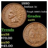 1880 Indian 1c Grades Choice AU