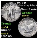 1924-p Standing Liberty 25c Grades Select+ Unc