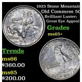 1925 Stone Mountain Old Commem 50c Grades GEM+ Unc