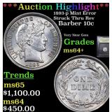 *Highlight* 1893-p Mint Error Struck Thru Rev Barb