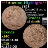 *Highlight* 1798 Draped Bust 1c Graded xf details