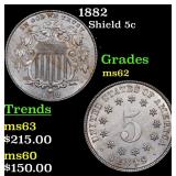 1882 Shield 5c Grades Select Unc