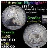 *Highlight* 1872-p Seated Liberty $1 Graded AU Det