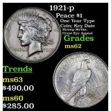 1921-p Peace $1 Grades Select Unc