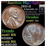 *Highlight* 1911-d Lincoln 1c Graded GEM++ BN