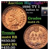*Highlight* 1886 TY I Indian 1c Graded Choice Unc