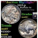 *Highlight* 1915-p Buffalo 5c Graded GEM++ Unc