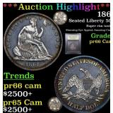 *Highlight* 1861 Seated Liberty 50c Graded GEM+ Pr