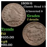 1809/6 Classic Head 1/2c Grades f details