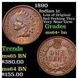 1890 Indian 1c Grades Choice+ Unc BN