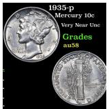 1935-p Mercury 10c Grades Choice AU/BU Slider